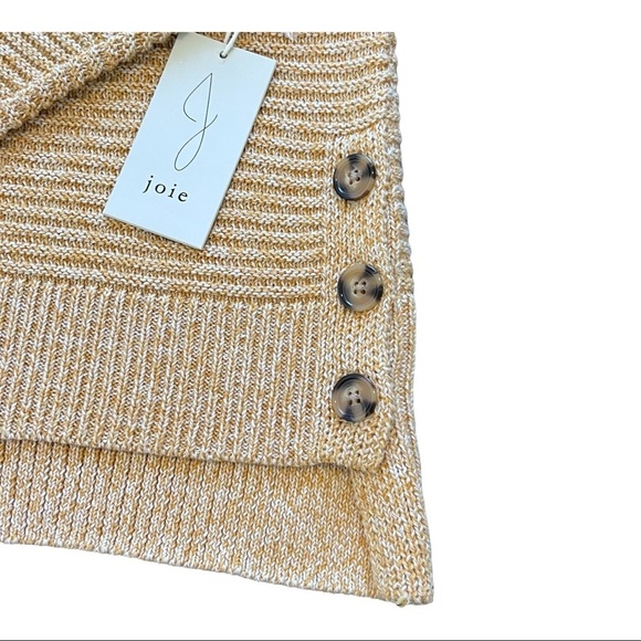 JOIE sweater ribbed round neck buttons large extra large - Picture 4 of 8